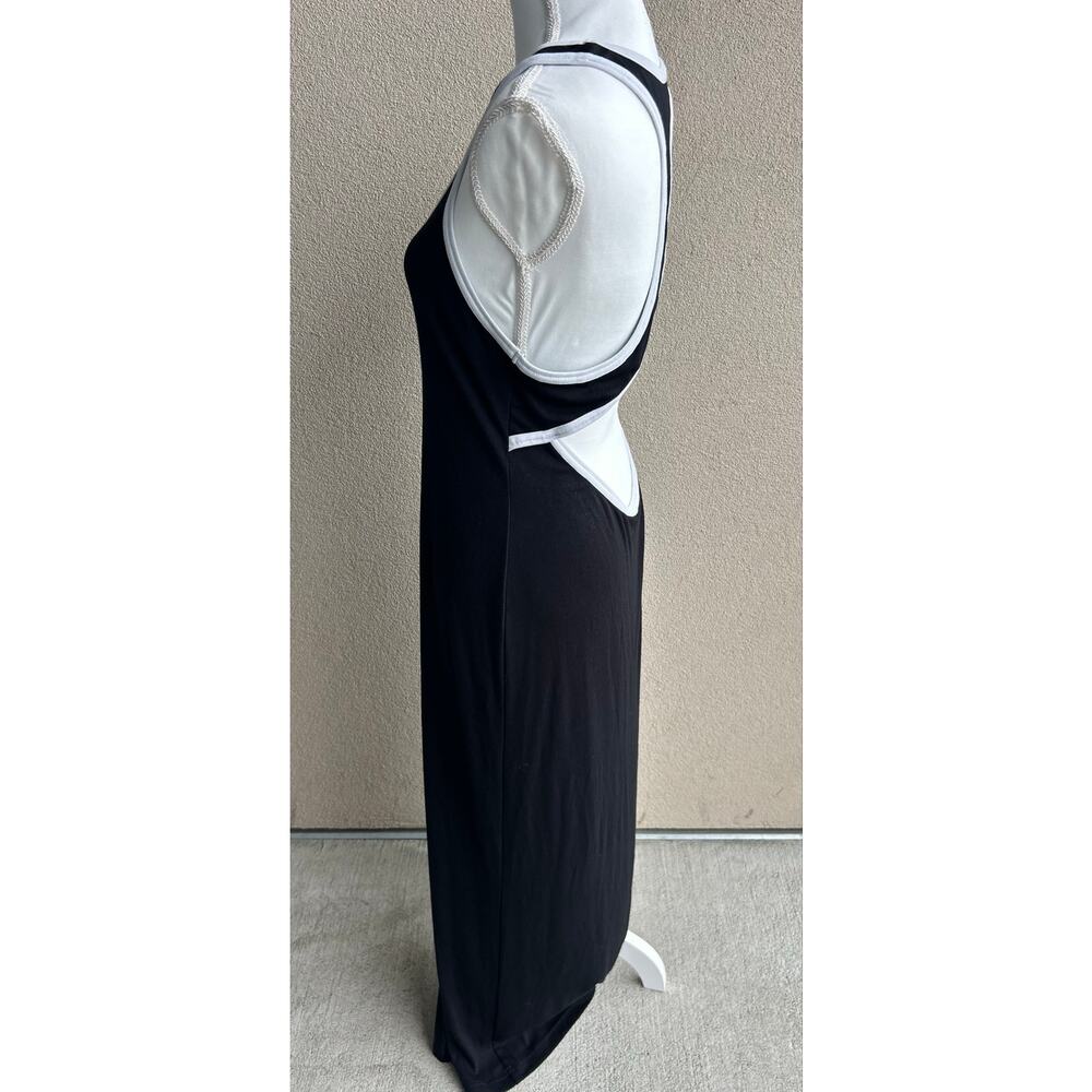 Free-Est Free People Black and White Contrast Maxi Dress Open Back Fitted Size M - Picture 4 of 7
